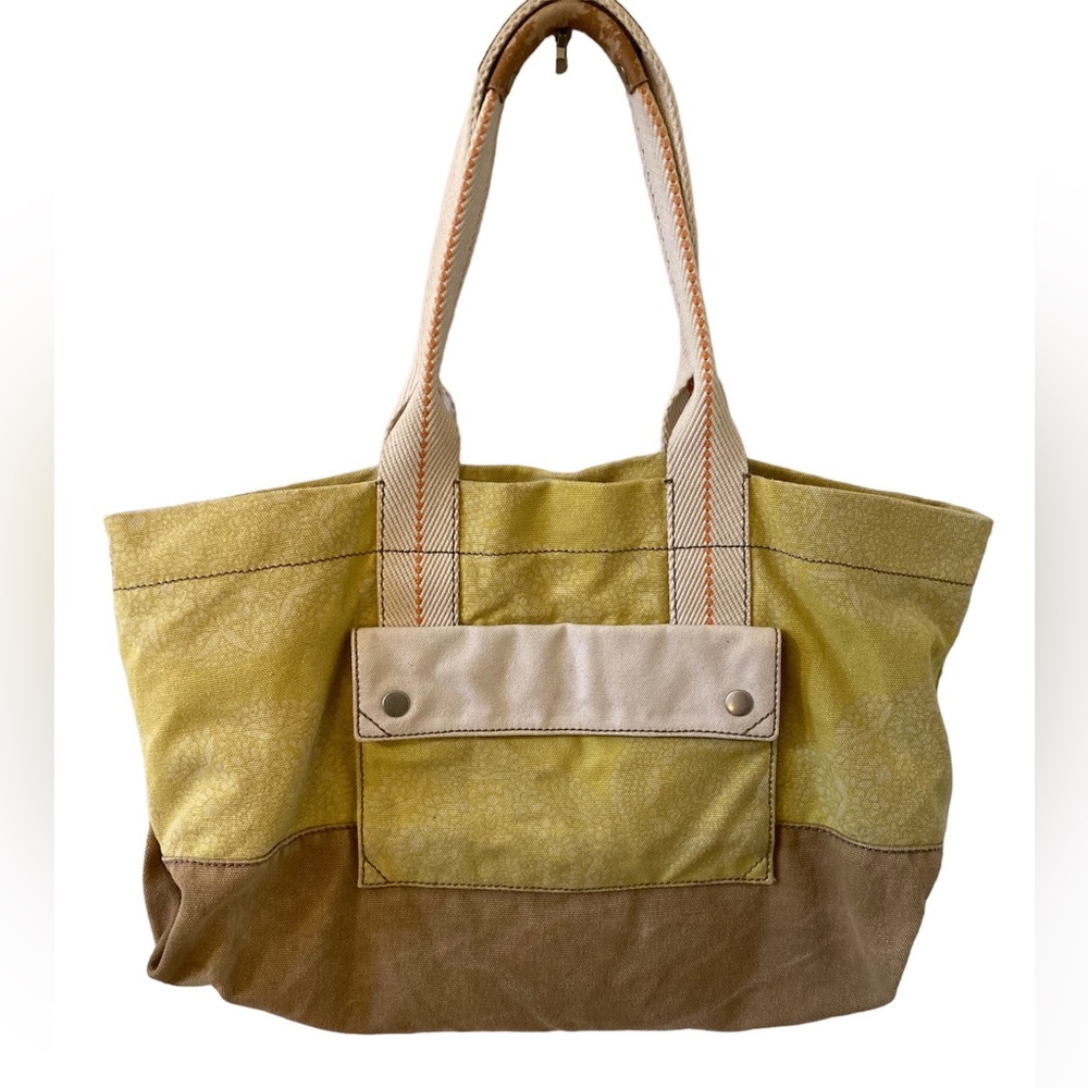 Fossil Lena Shopper Tote Bag Yellow / Tan / White